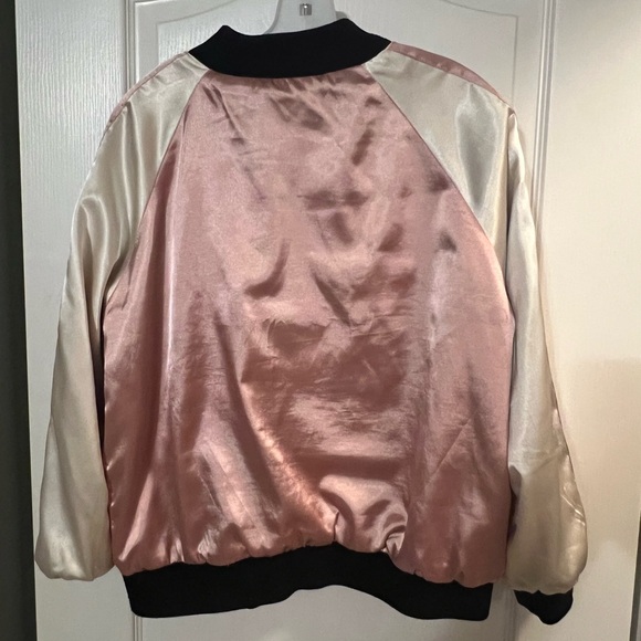 Reversible embroidered satin floral bomber jacket - Picture 5 of 5
